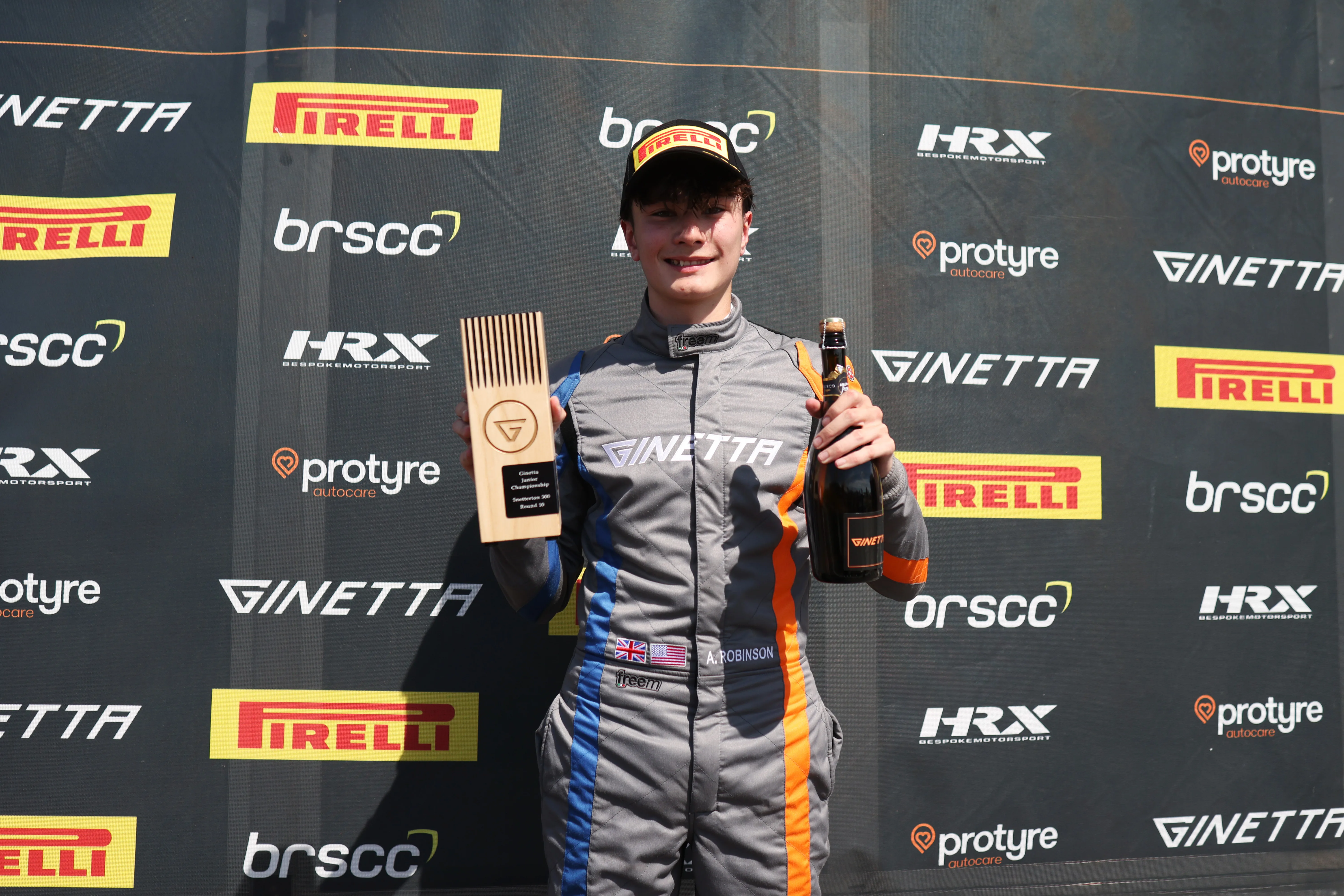 Andrew Robinson podium moment from the 2025 season